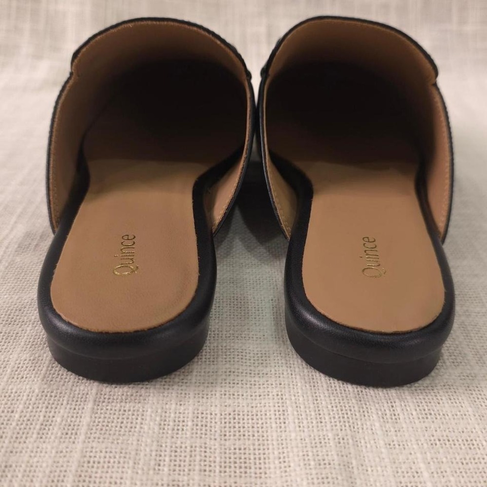 Quince Italian Leather Horsebit Loafer Mule - Black/ Size 8 - Picture 4 of 8